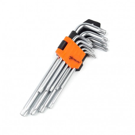 Zvaigznīšu atslēgu komplekts TORX., 9gab Т10-Т50, CrV, garās 25-008 POLAX