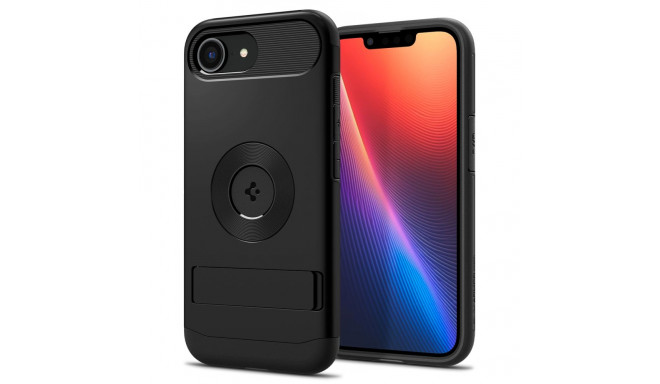 Kaitseümbris Slim Armor (MagFit), Apple iPhone 16e, must, tugijalaga, MagSafe, Spigen
