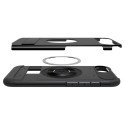 Kaitseümbris Slim Armor (MagFit), Apple iPhone 16e, must, tugijalaga, MagSafe, Spigen