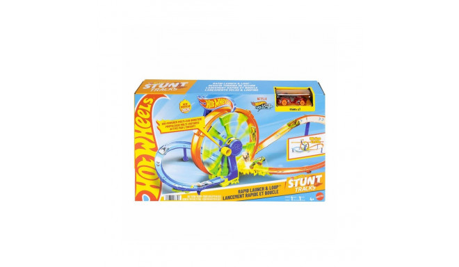Hot Wheels Rapid Launch & Loop mängukomplekt 1:64 mõõtkavas survevalatud mänguautoga, avarii- ja raj