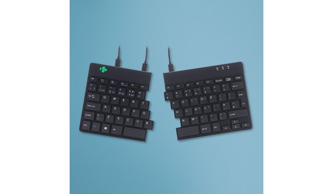 R-Go Tools Ergonomic keyboard R-Go Split Break v2 with break software, ergonomic split keyboard, QWE