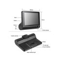 RoGer 3in1 Car video recorder with integrated front / rear / inside camera /  Full HD / 170 degree v