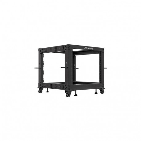 OPEN RACK 19" 9U 600X600-1100 ADJ. BLACK LANBERG