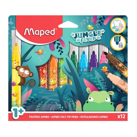 Viltpliiatsid MAPED Jungle Fever Jumbo 12 värvi