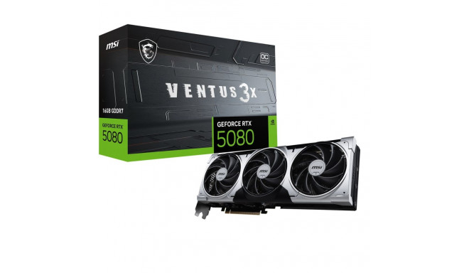 MSI VENTUS GEFORCE RTX 5080 16G 3X OC PLUS graafikakaart NVIDIA 16 GB GDDR7