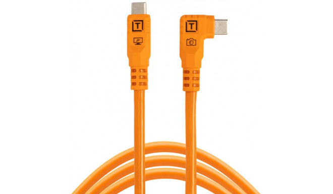 Tether Tools kaabel USB-C - USB-C TetherPro Optima 10G Right Angle 1,8m, oranž (CUC06RTG2-ORG)
