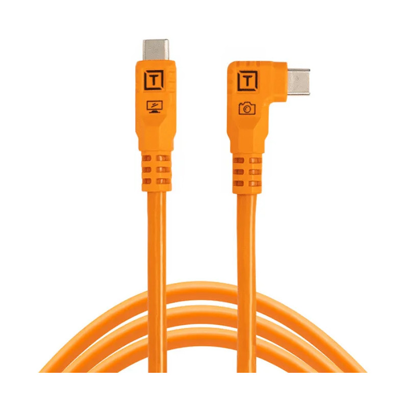 Tether Tools kaabel USB-C - USB-C TetherPro Optima 10G Right Angle 1,8m, oranž (CUC06RTG2-ORG)