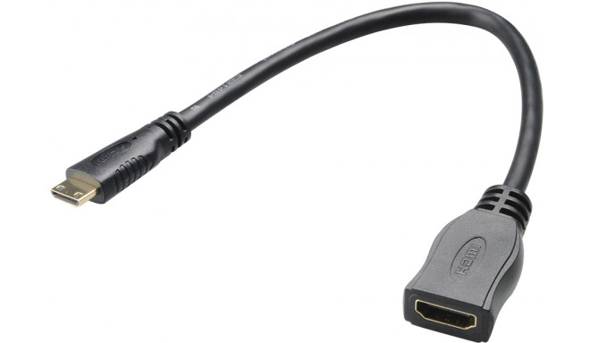 Akasa kaabel HDMI - Mini HDMI 25cm, must (AK-CBUB19-10BK)