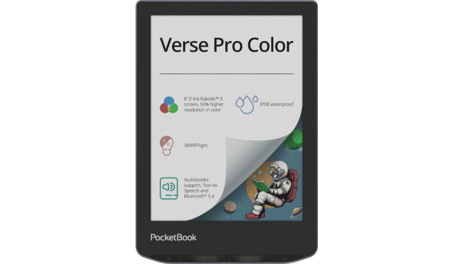 PocketBook электронная книга Verse Pro Color 6" 16GB, black/blue (открытая упаковка)