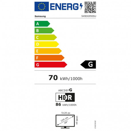 Samsung LS49DG950SUXEN Odyssey G9 G95SD | 49 " | OLED | DQHD | 32:9 | 240 Hz | 5120 x 1440 pixels | 