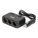 Rozdzielacz gniazda zapalniczki z ładowarką 1x usb-a 1x usb-c qc4.0 12v 24v 120w 80cm amio-04365
