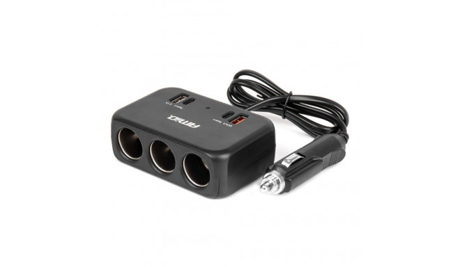 Rozdzielacz gniazda zapalniczki z ładowarką 1x usb-a 1x usb-c qc4.0 12v 24v 120w 80cm amio-04365