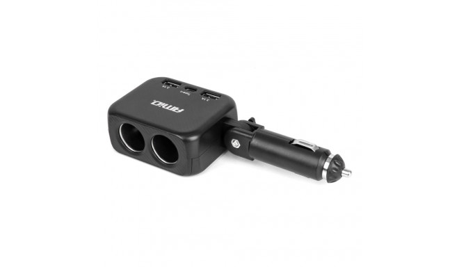 Rozdzielacz gniazda zapalniczki z ładowarką 2x usb-a 1x usb-c 12v 24v 100w 180° amio-04357