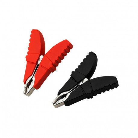 96-706# krokodillklemm 30a jäme must/punane 2 tk. (10 tk.)