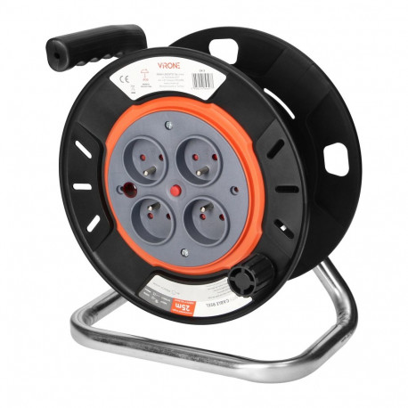 Zwijak bębnowy IP20 4x2P+Z 16A 230V, H05RR-F 3x1,5mm2, 25 m