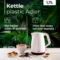AD 1277 valge plastist veekeetja 1,7 l