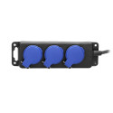 Töökoda pritsmekindel pikendusjuhe IP44, 3 pistikupesa 2P+Z IP44, kummikaabel, H05RR-F 3x1,5mm², pik
