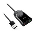 External Sound Card Adapter USB 2.0 with Volume Control & Mute Function, Black