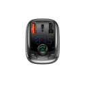 Bluetooth FM Modulatorauto kiirlaadija 12-24V 2xUSB + USB-C, Black