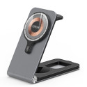 Duzzona W22 3in1 MagSafe Wireless Charger fold Stand Smartphone / Smart Watch / TWS Hedset Airpods