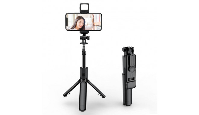 Elight S3L 3in1 LED Gaismas Selfie Nūja & Video WEB zvanes Statīvs līdz 68cm & Aiztvara Poga Melna