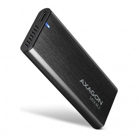 AXAGON EEM2-SBC  M.2 SATA screwless RAW box  black  SuperSpeed USB-C 10 Gbps