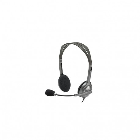 Logitech peakomplekt H111 stereo ühe 3.5mm pistikuga sisseehitatud mikrofon, hall