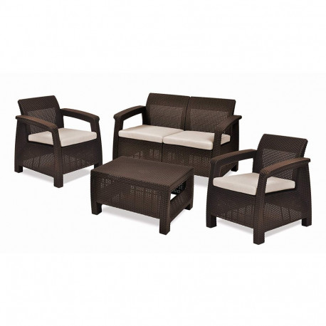 Keter aiamööblikomplekt Corfu Set 8711245158266, pruun