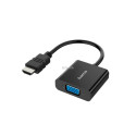 Hama Video Adapter  HDMI Plug - VGA Socket  Audio Socket  melna - Adapteris