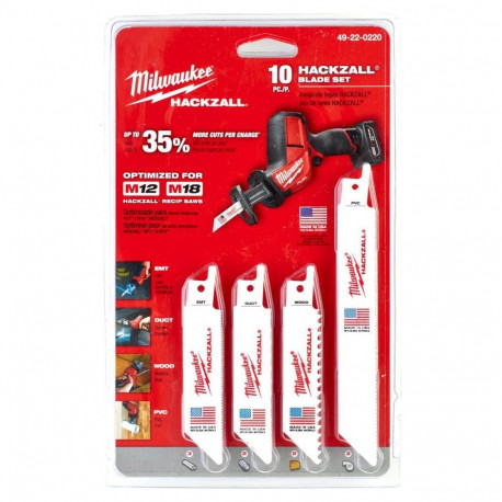 Milwaukee Hackzall Blade Set- Pack of 10