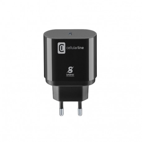 Cellularline - Ładowarka sieciowa USB-C Super Fast Charger 25W (Designed for Samsung) (czarny)