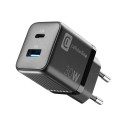 Cellularline Multipower Micro GaN - Ładowarka sieciowa USB-C & USB-A Power Delivery 30W (czarny)