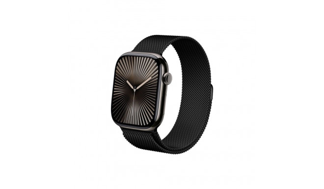 Crong Milano Steel - Pasek ze stali nierdzewnej do Apple Watch 44/45/46/49 mm (czarny)