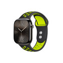 Crong Duo Sport - Pasek do Apple Watch 38/40/41/42 mm (czarny/limonkowy)