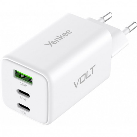 YENKEE YAC G65 WH VOLT USB C 65W 3A Power Deli