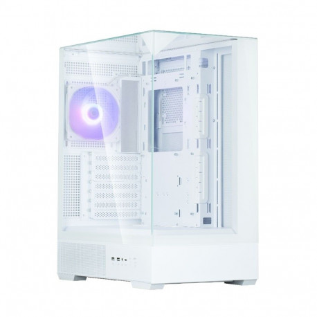 PC korpus P40 Prism keskmise suurusega karastatud klaasiga, valge