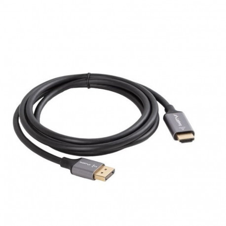 Displayport(M)-HDMI(M) 1.8M 4K must ja hõbedane kaabel