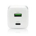 PHONE CHARGER GAN 1X US B, 1X USB-C 45W WHITE