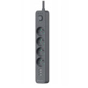 Power Line+ mobile ready surge protector power strip 1.5m (4 sockets + 3x USB A, 5V 2.4A)