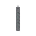 Power Line+ 3m Graphite surge protector power strip (5 sockets)