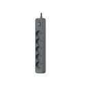 Power Line+ 3m Graphite surge protector power strip (5 sockets)