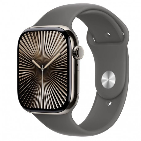 Watch Series 10 GPS + Cellular 46 mm Natural Titanium Case with Stone Grey Sport Band - S/M