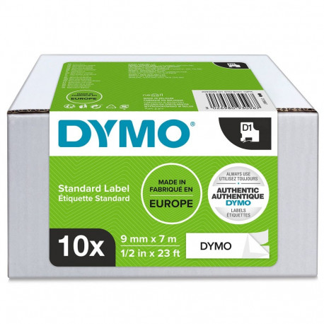 DYMO D1 lint 9mm x 7m / must valgel (40913 / S0720680) – 10 tk.
