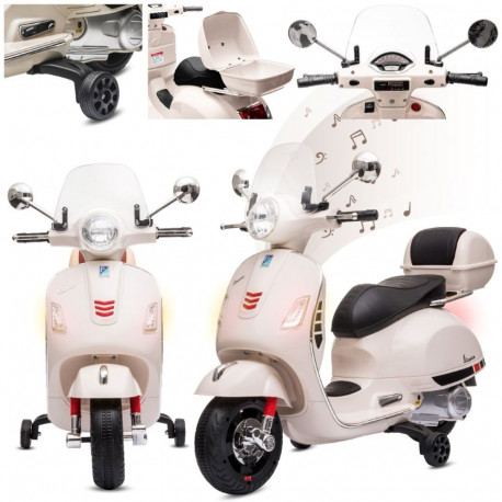 Vespa akuga pealistutav roller pakiruumiga, valge