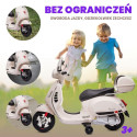 Jeździk akumulatorowy Scooter Vespa z kuferkiem biały