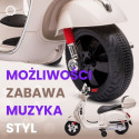 Jeździk akumulatorowy Scooter Vespa z kuferkiem biały