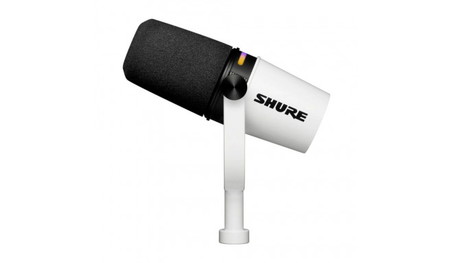 Microphone - Shure MV7+ Lectern/Vocal XLR/USB-C Microphone White