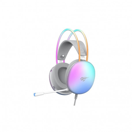 Gaming Headset - Havit H2037d Wired 5cm Driver Boom Mic 2.1m White
