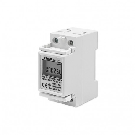 Energy Meter - Qoltec 50899 230v 2p Din Rail