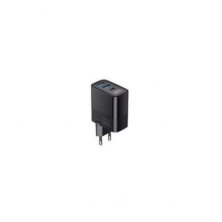 Charger - Havit UCLE001 30W GaN 3-Port USB Type-C/A Black